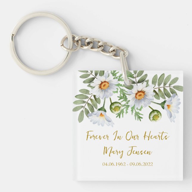 Llavero Daisy Memorial Funeral Photo Keychain (Frente)