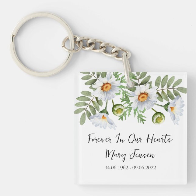 Llavero Daisy Memorial Funeral Photo Keychain (Frente)