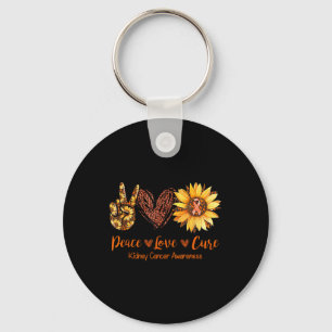 Llavero Daisy Peace Love Cure Kidney Cancer Awareness Gift