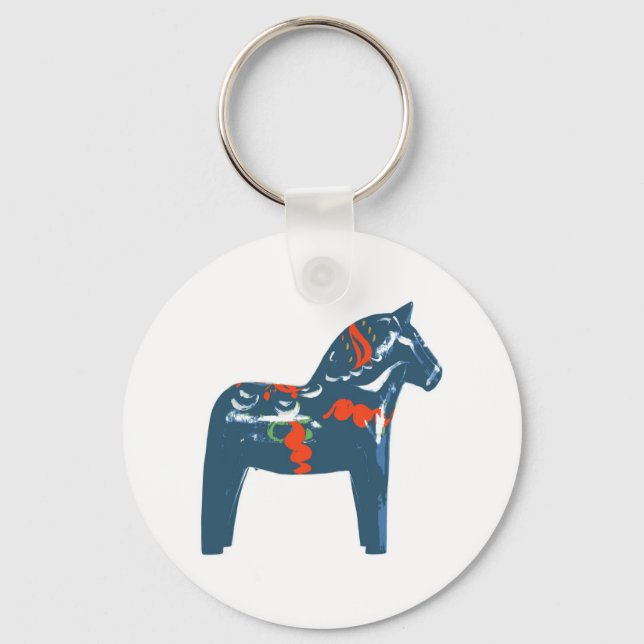 Llavero Dala Horse Blue Arte Moderno Suecia (Anverso)