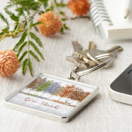 Llavero Dales gracias árboles de Acción de Gracias y cierv