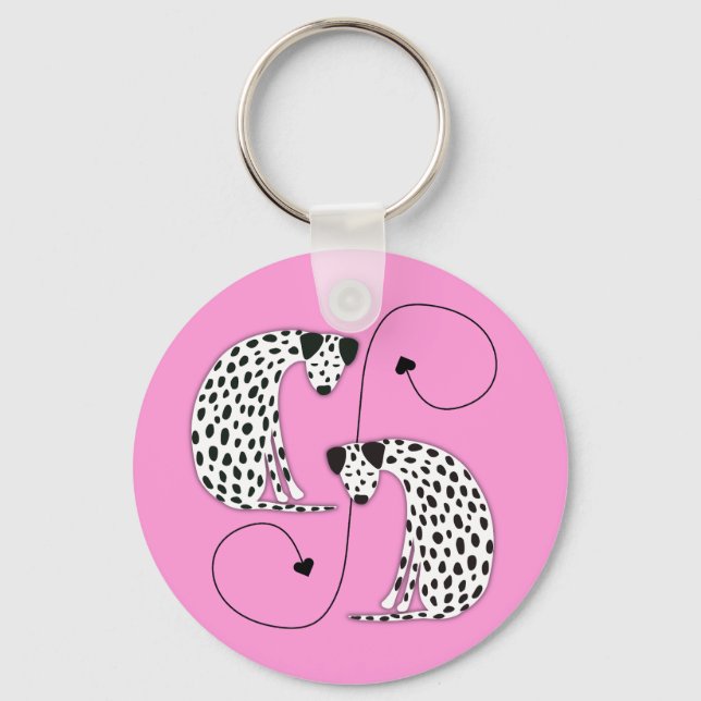 Llavero Dalmatian dogs  Metal Circle Keychain (Anverso)