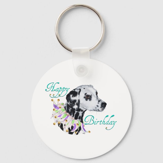 Llavero Dalmatian Happy Birthday (Anverso)