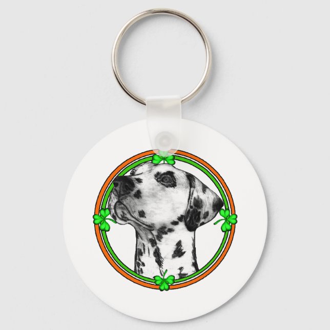 Llavero Dalmatian St Patricks Day (Anverso)