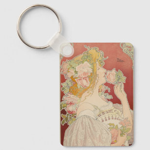Llavero Dama Art Nouveau Belle Époque Rosas Livemont