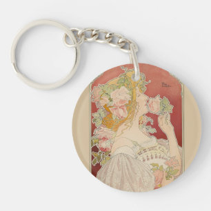 Llavero Dama Art Nouveau Belle Époque Rosas Livemont