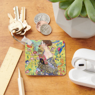 Llavero Dama con admirador de Gustav Klimt, japonés vintag