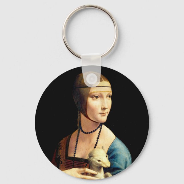 Llavero Dama con un Ermio por Leonardo Da Vinci (Anverso)