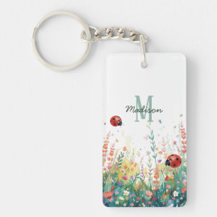 Llavero Dama de agua de primavera Monograma floral de mari