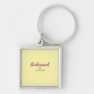 Llavero Dama de honor amarilla granate nombre fecha elegan