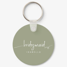 Dama de Honor Minimalista Moderna Script Verde Sal