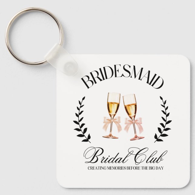 Llavero Dama de honor personalizada Nombre Coquette Desped (Anverso)