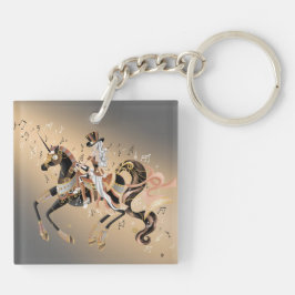 Llavero Dama de Steampunk y caballo mecánico