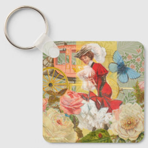 Llavero Dama victoriana mujer elegante rica ilustración ro