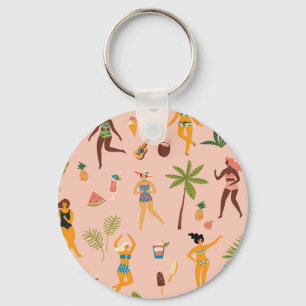Llavero Damas De Bañera: Danza Tropical Vintage
