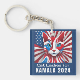 Llavero Damas de gato para los demócratas de Kamala 2024