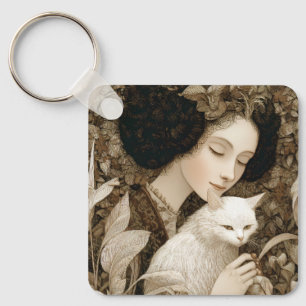 Llavero Damas & Gatos – Colección de Retratos Vintage 1