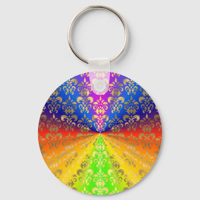 Llavero Damasco de arco iris dorado (Anverso)