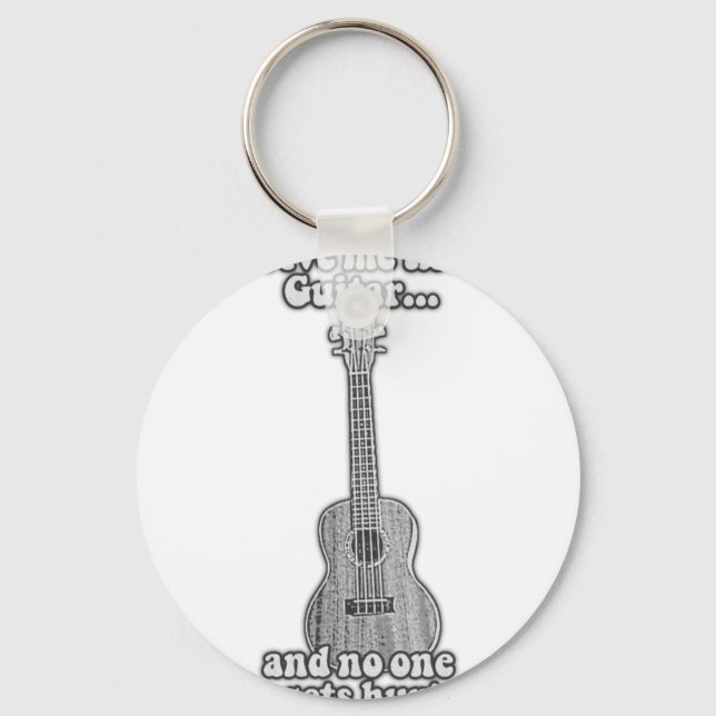 Llavero Dame la guitarra y nadie sale herido. B & N (Anverso)