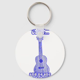 Llavero Dame la guitarra y nadie sale lastimado.retro azul