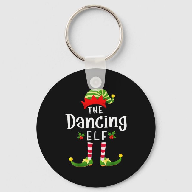 Llavero Dancing Christmas Elf Matching Pajama X-mas Party  (Anverso)