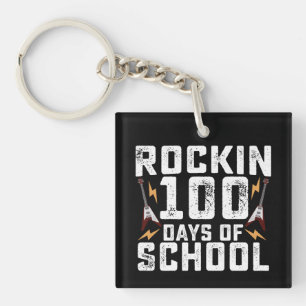 Llavero Dando rock durante 100 días de escuela Guitarra de