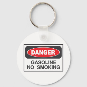 Llavero Danger Gasoline No Smoking Sign Keychain