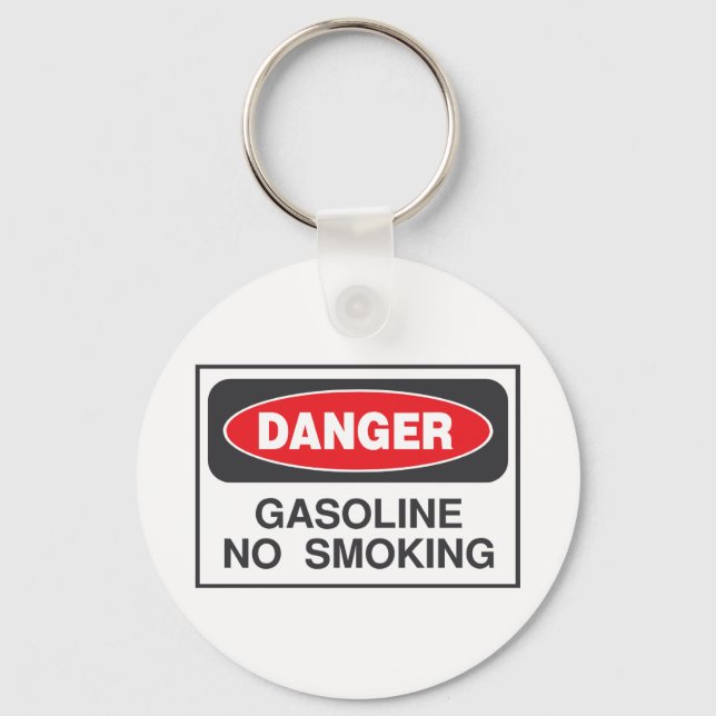 Llavero Danger Gasoline No Smoking Sign Keychain (Anverso)