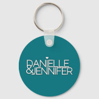 Danielle y Jennifer Verde azulada Keychain