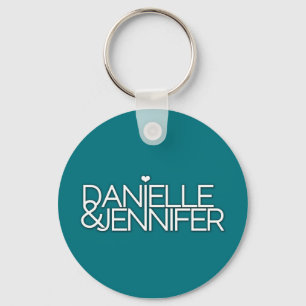 Llavero Danielle y Jennifer Verde azulada Keychain