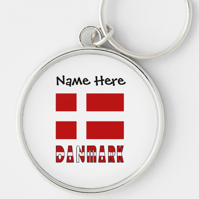 Llavero Danmark y Dannebrog Personalizado  (Frente)