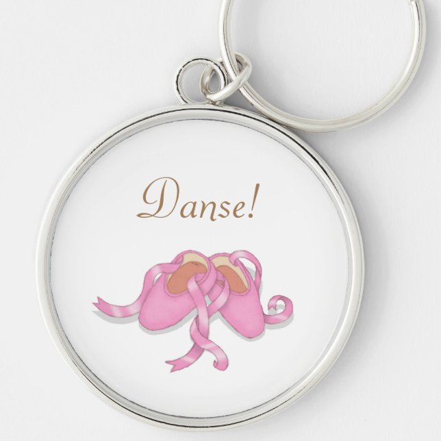 Llavero "Danse" Pink Ballet Slippers Dancer Keychain (Frente)