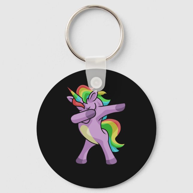 Llavero Danza de Dabber de Cute Unicorn (Anverso)