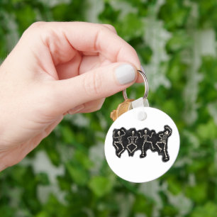 Llavero Danza divertida de enamorados de Halloween con esq