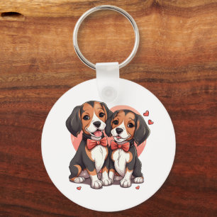 Llavero Dapper Beagle Dogs Art