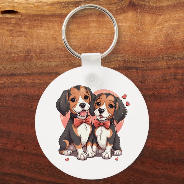 Llavero Dapper Beagle Dogs Art (Reverso )