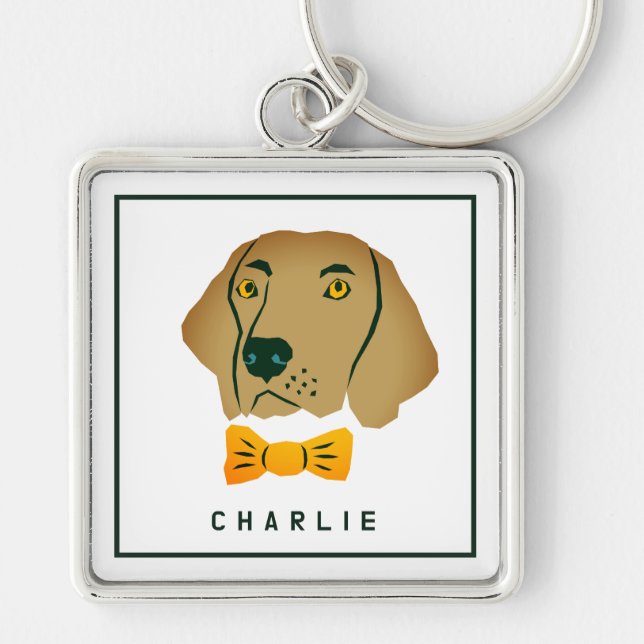 Llavero Dapper Golden Retriever Dog Personalizado (Frente)
