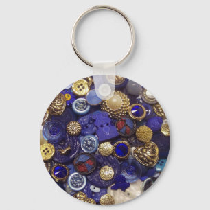 Llavero Dark Blue Button Collage