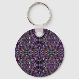 Llavero Dark Green-Purple Abstract