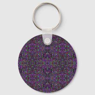 Llavero Dark Green-Purple Abstract