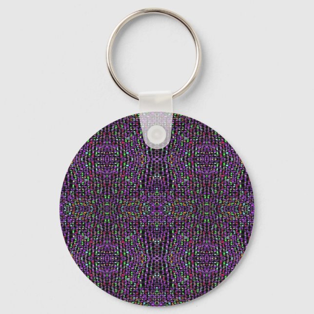 Llavero Dark Green-Purple Abstract (Anverso)