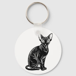 Llavero Dark Sphynx Cat Art – Mysterious Minimal Design