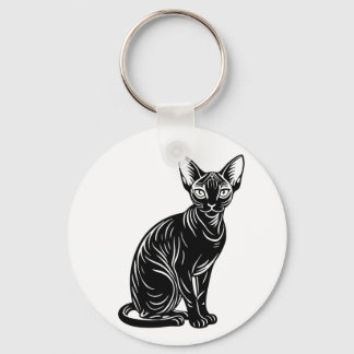 Llavero Dark Sphynx Cat Art – Mysterious Minimal Design