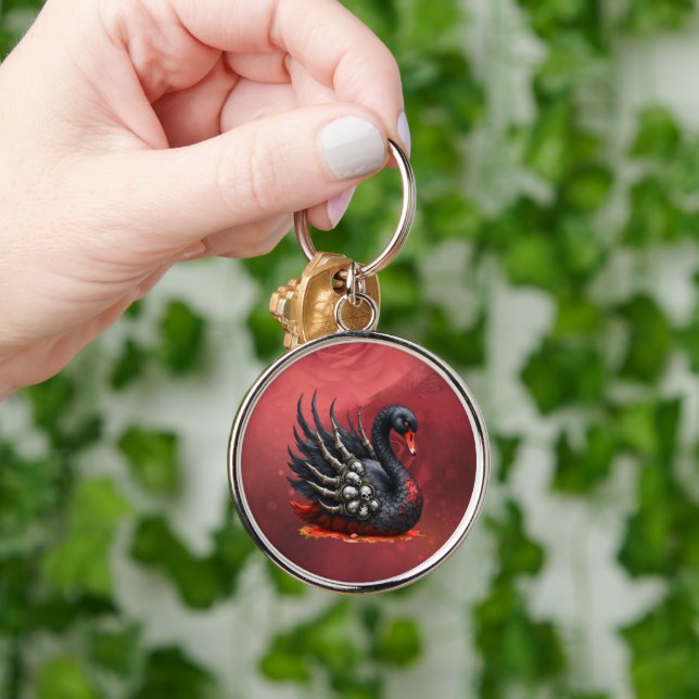 Llavero Dark Swan of Bones – Gothic Elegance  (Mano)