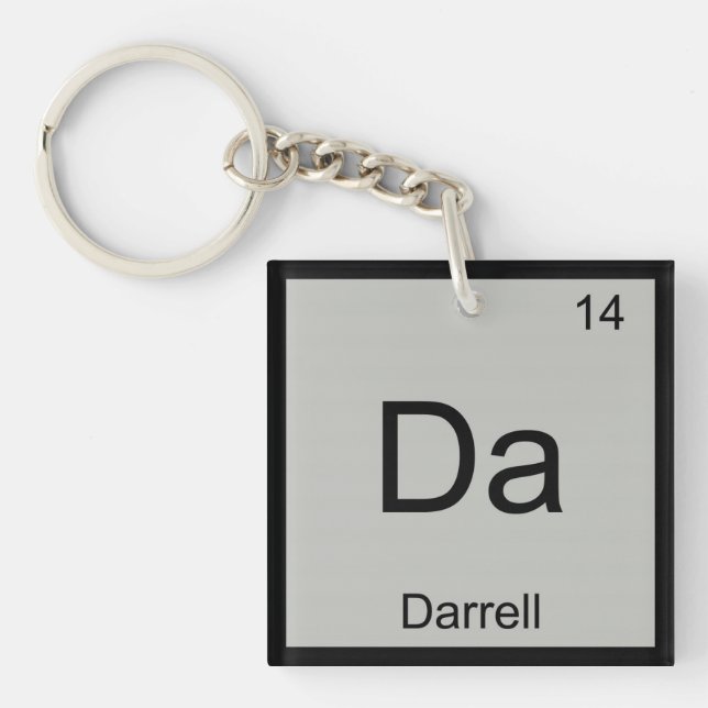 Llavero Darrell Nombre Elemento Químico Tabla Periódica (Frente)