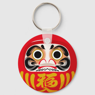 Llavero Daruma (encanto tradicional japonés de buena suert