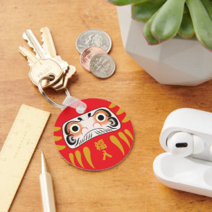 Llavero Daruma japonés (dos ojos)
