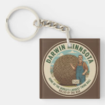 Darwin, Minnesota Twine Ball Coaster Keychain