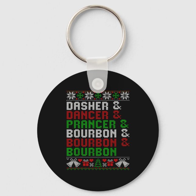 Llavero Dasher Dancer Prancer &amp; Bourbon Xmas Holiday U (Anverso)