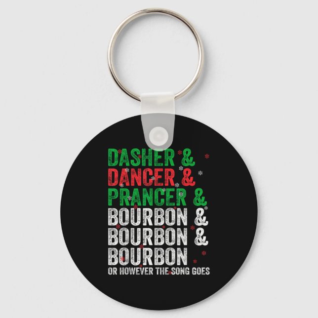Llavero Dasher Dancer Prancer And Bourbon Christmas Xmas H (Anverso)